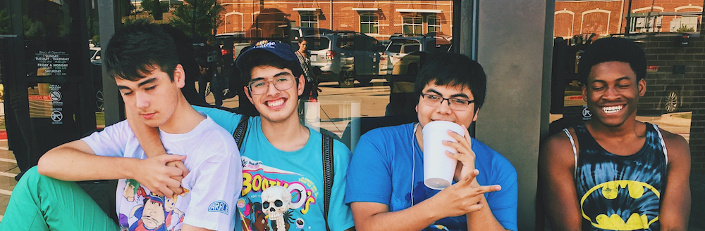group of smiling teens