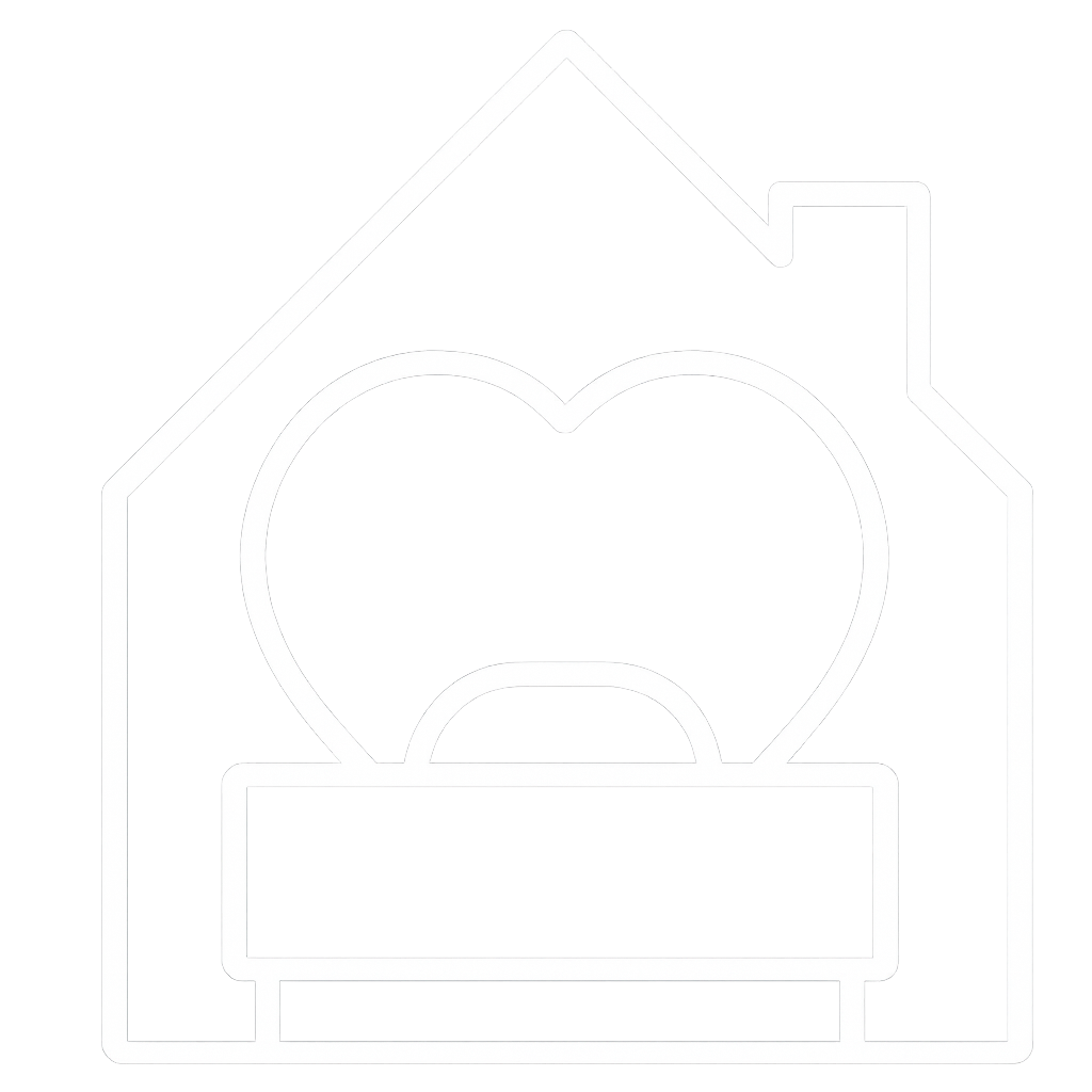 Emergency shelter white icon